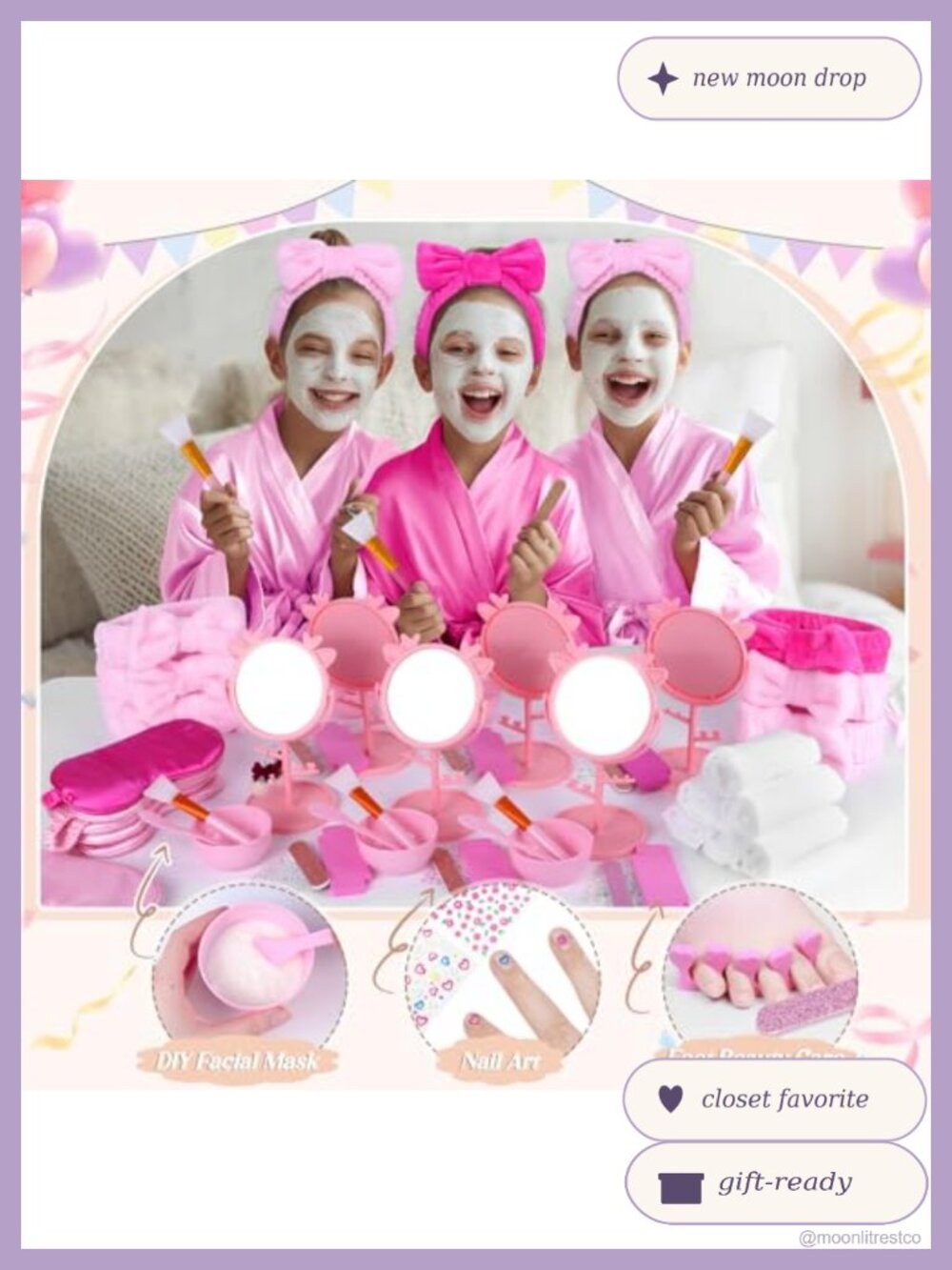 6 Satin Robes Kids Spa Party Sleepover Kit Girls Birthday Favors Set - Picture 2 of 6